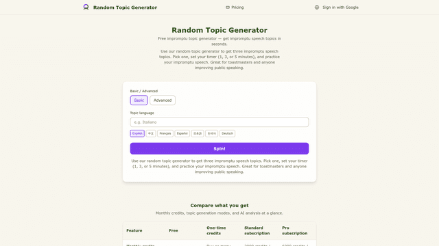 Random Topic Generator screenshot 2