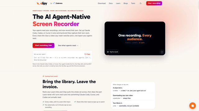 Clipy: AI Agent-Native Screen Recorder screenshot 2