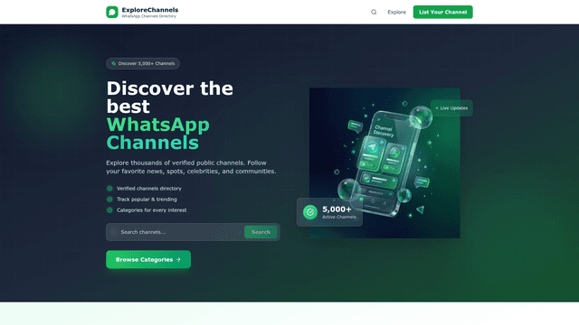 Explore Channels - Best WhatsApp Channels Collection screenshot 2
