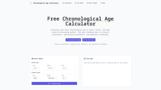 Chronological Age Calculator screenshot 1