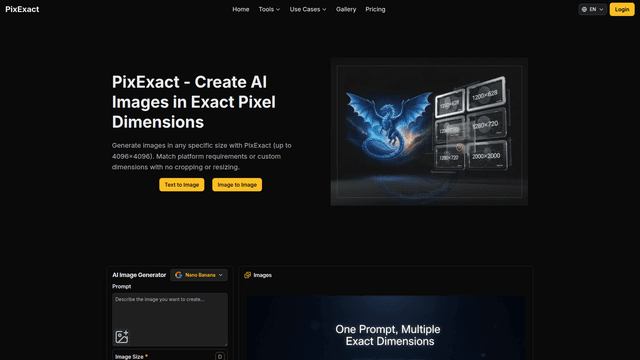 PixExact: AI Image Generator for Exact Pixel Sizes screenshot 2