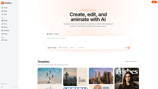 AI Image & Video Creation Platform · Favore screenshot 2
