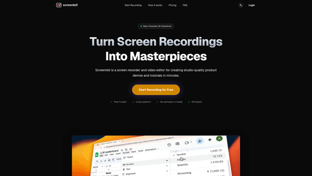 Screentell - Create Studio-Quality Screen Recordings screenshot 1