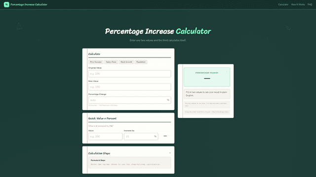 Percentage Increase Calculator — Free Instant Online Tool screenshot 2