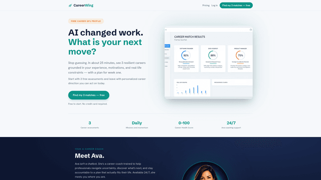 CareerWing — Personalized Career Guidance with Ava screenshot 2