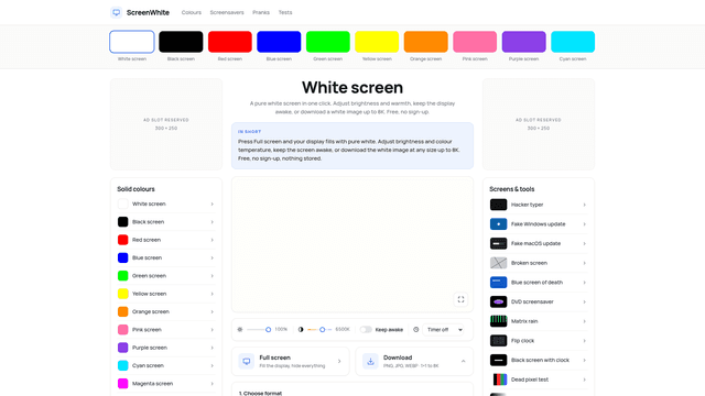 ScreenWhite screenshot 1