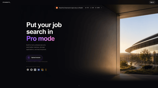 Dreamwork — The fastest path to tech jobs. screenshot 2