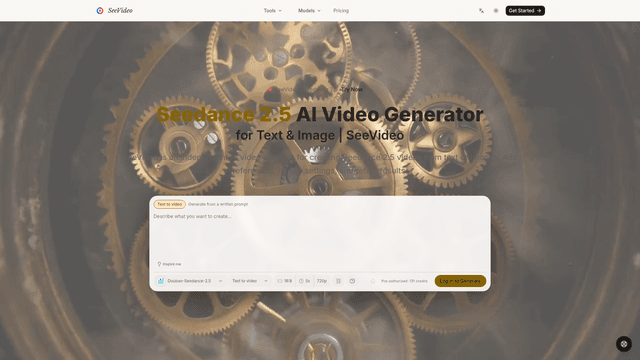Seedance 2.5 AI Video Generator for Text & Image | SeeVideo screenshot 1
