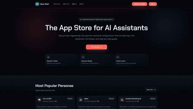 Claw Mart - App Store for AI Assistants screenshot 1