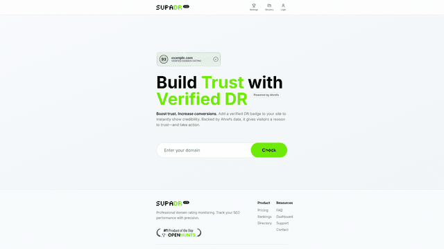SupaDR - Monitor Your Domain Rating Evolution screenshot 2