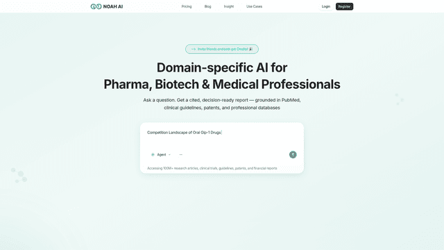 Noah | AI Agent for Life-Science Professionals screenshot 1