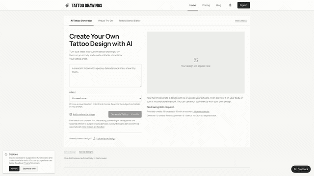 Tattoo Drawings | Create Your Own Tattoo Design screenshot 2