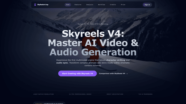 Skyreels V4: AI Video Generator with Native Audio Sync screenshot 1