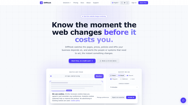 DiffHook. Know the moment the web changes screenshot 2