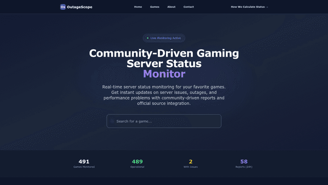 OutageScope - Community-Driven Gaming Server Status screenshot 2
