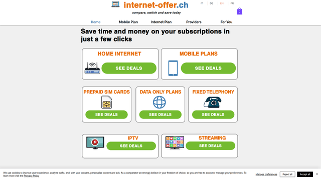 internet-offer.ch | Compare, switch and save in Switzerland screenshot 2
