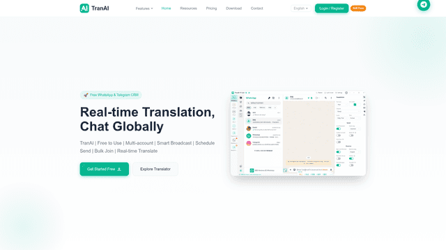TranAI - Real-time Translation for WhatsApp & Telegram screenshot 1