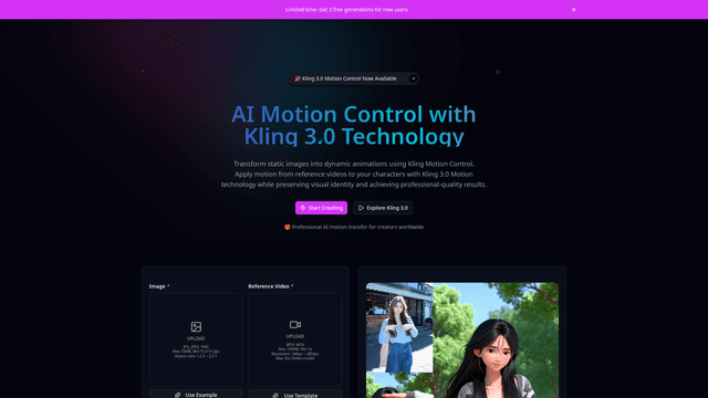 Kling Motion Control - AI Motion Transfer with Kling 3.0 screenshot 2
