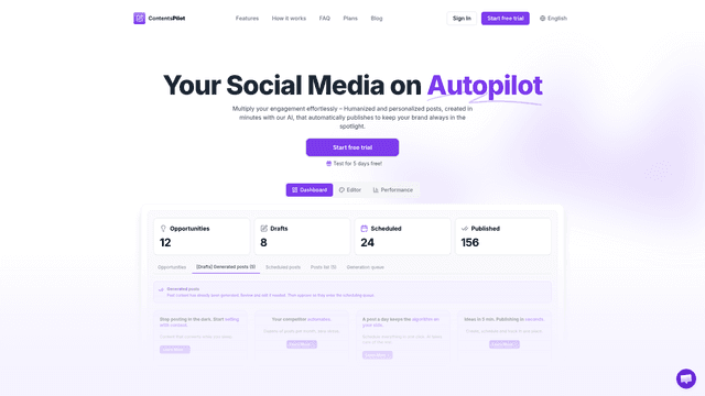 Contents Pilot - AI Social Media Content Generator screenshot 1