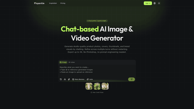 AI Image Generator: Chat, Refine, Export Pro | Pixparkle screenshot 1