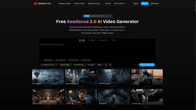 Seedance 3.0 AI Video Generator | Free Text to Video screenshot 2