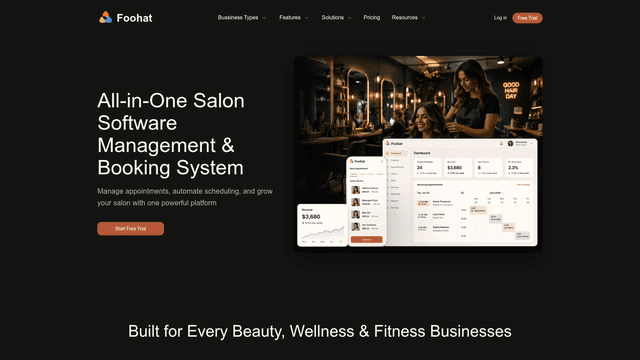 Foohat Salon Software Management & Booking System screenshot 1