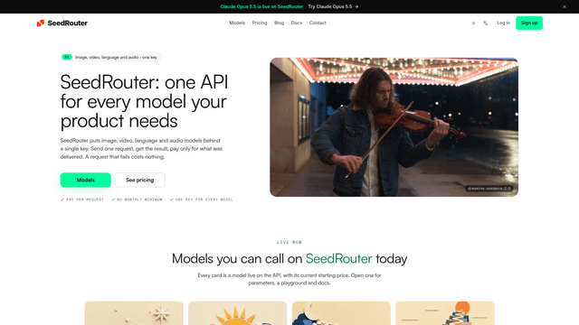 SeedRouter | One API for Image, Video, LLM and Audio Models screenshot 2