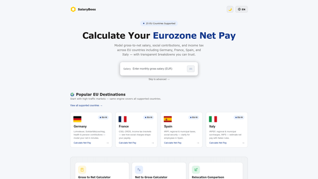 SalaryBees — EU Net Salary Calculator screenshot 2