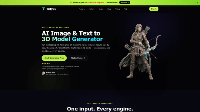 Trify3D — AI Image & Text to 3D Model Generator screenshot 1