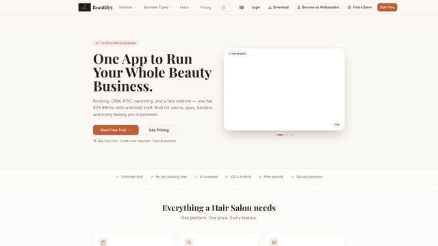 Beautifyx — AI-Powered Software for Beauty Businesses screenshot 2