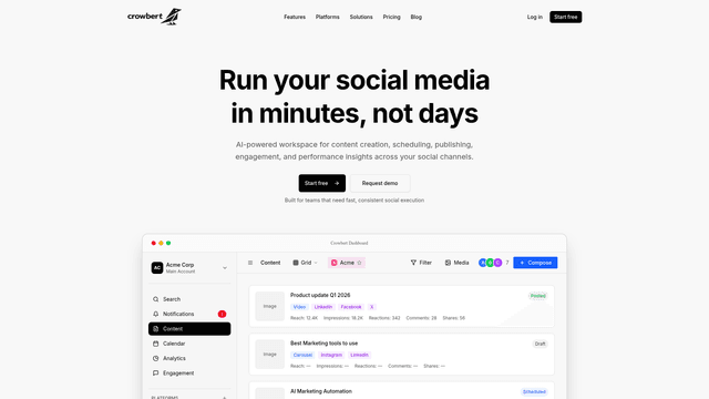 Crowbert | AI Social Media Assistant screenshot 2