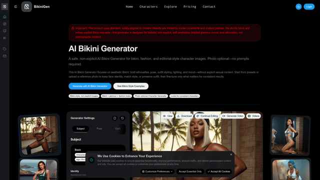 AI Bikini Generator (Safe, Non-Explicit) screenshot 1