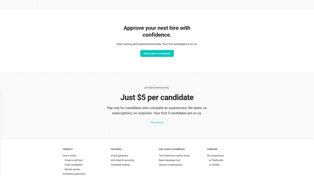 Talent Approved - AI skill assessments for hiring screenshot 2