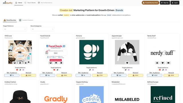 Adbounty - Creator-led marketing at scale screenshot 2