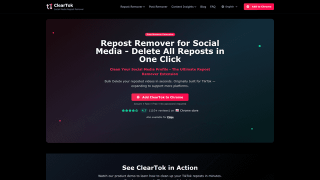 TikTok Repost Remover - Delete ALL Your Reposts in One Click screenshot 2