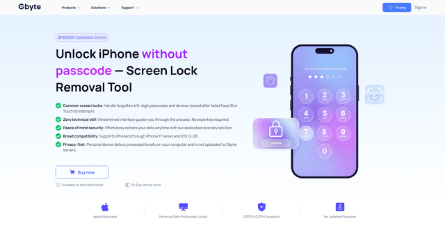 Gbyte Unlock screenshot 1