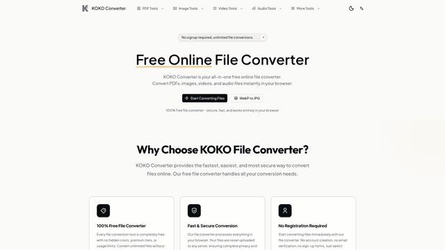 KOKO Converter - Free Online File Converter screenshot 1