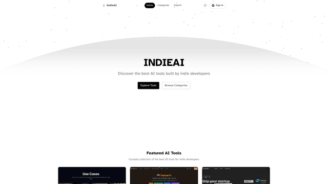 IndieAI - Discover the Best AI Tools Built screenshot 2