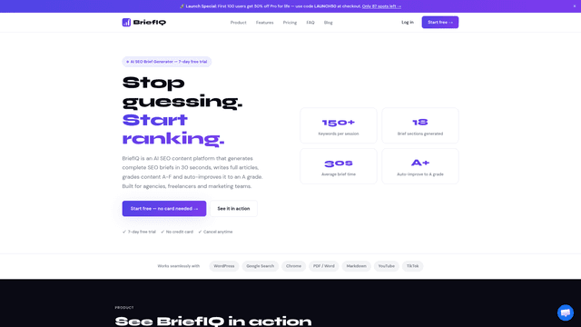 BriefIQ - Write, Grade & Improve Content screenshot 1