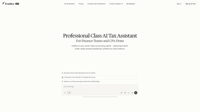 Feather Tax AI | Professional AI Tax Assistant for CPAs screenshot 2
