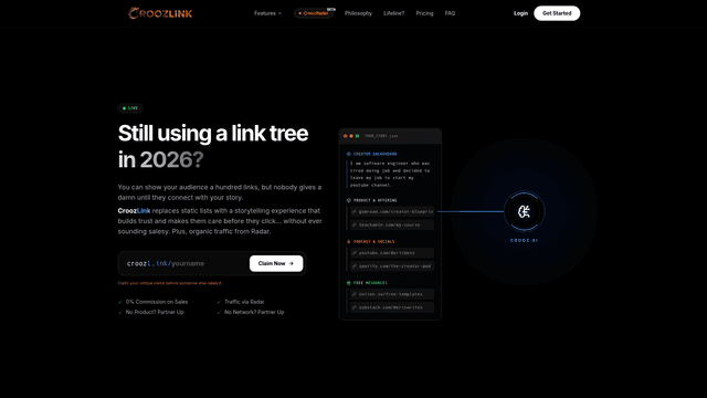 CroozLink - World's First Live Link in Bio screenshot 2