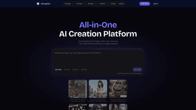 AISnapEdit - AI Image, Video, Music & Voice Generator screenshot 1