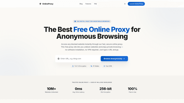 Free Online Proxy - Fast Web Proxy to Unblock Websites screenshot 1