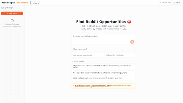 Reddit Insights Engine screenshot 1