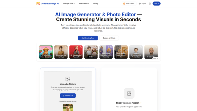 Free AI Image Generator & Photo Editor | Generate Image AI screenshot 1