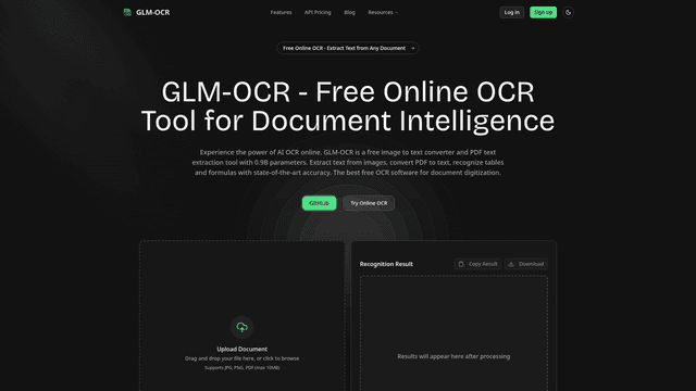 GLM-OCR - Free Online OCR Tool screenshot 1