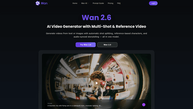 wan 2.6 ai video generator screenshot 1