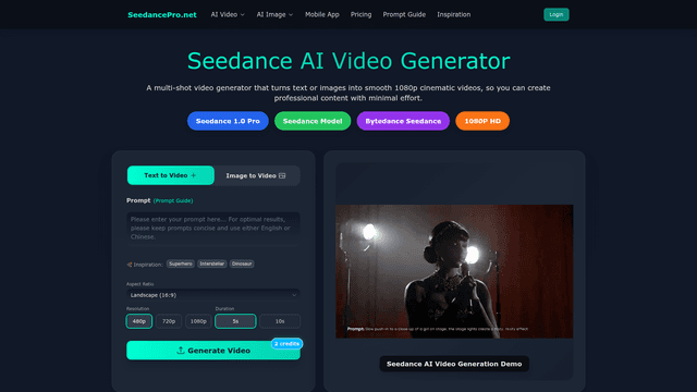 Seedance 1.5 Pro AI Video Generator screenshot 1