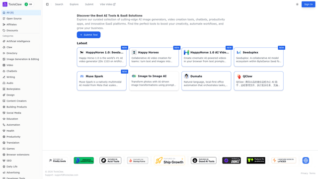 ToolsClaw - Discover Best AI Tools & SaaS Solutions screenshot 2