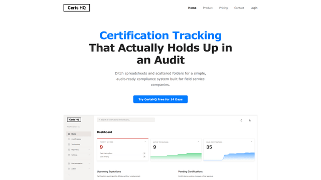 CertsHQ screenshot 1